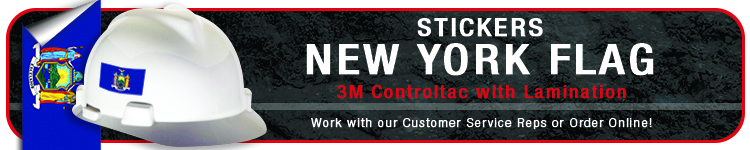 New York State Flag Stickers | CustomHardHats.com